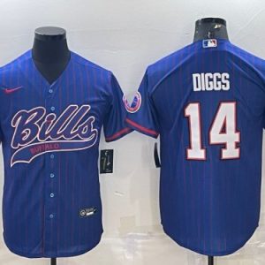 Buffalo Bills #14 Stefon Diggs Royal With Patch Cool Base Stitched Jersey