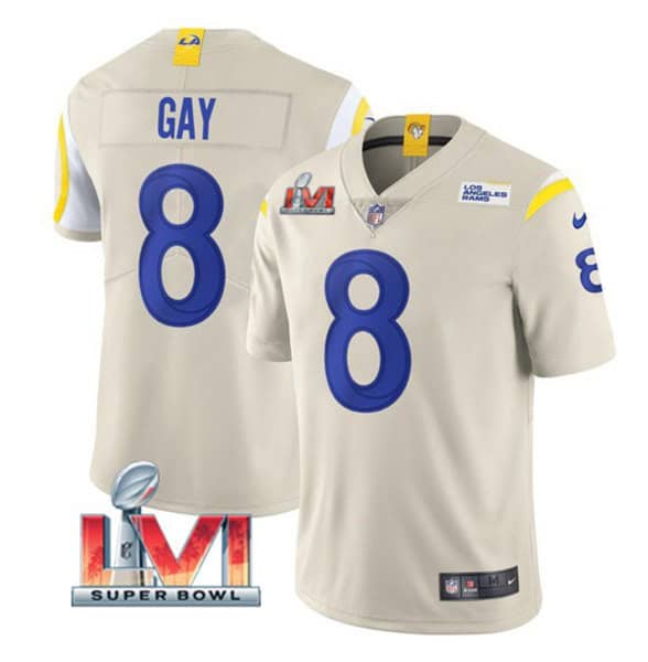 Los Angeles Rams #8 Matt Gay Bone 2022 Super Bowl LVI Vapor Limited Stitched Jersey