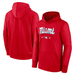Miami Marlins Red 2022 City Connect Therma Performance Pullover Hoodie