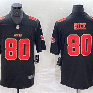 San Francisco 49ers #80 Jerry Rice Black Vapor Untouchable Limited Stitched Jersey