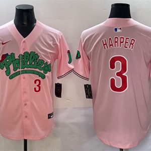 Philadelphia Phillies #3 Bryce Harper Pink Phanatic Limited Stitched Jersey