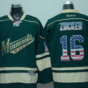 Minnesota Wild Custom Name Number Size Green USA Flag Fashion Stitched Jersey