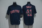 Boston Red Sox #41 Chris Sale Navy Team Logo Print Cool Base Stitched Jersey