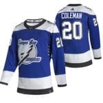 Tampa Bay Lightning #20 Blake Coleman 2021 Blue Reverse Retro Stitched Jersey