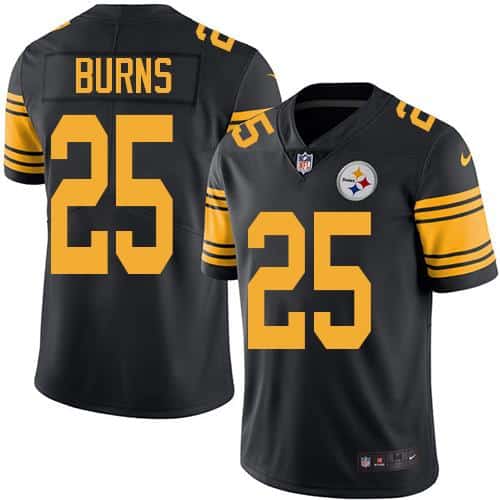 Steelers #25 Artie Burns Black Stitched Limited Rush Nike Jersey