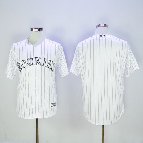 Rockies Blank White New Cool Base Stitched Jersey