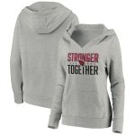 Arizona Cardinals Heather Gray Stronger Together Crossover Neck Pullover Hoodie(Run Small)