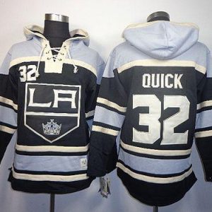 Kings #32 Jonathan Quick Black Sawyer Hooded Sweatshirt Stitched Jersey