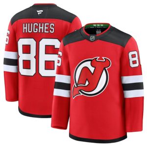 New Jersey Devils #86 Jack Hughes Red 2024-25 Home Stitched Jersey