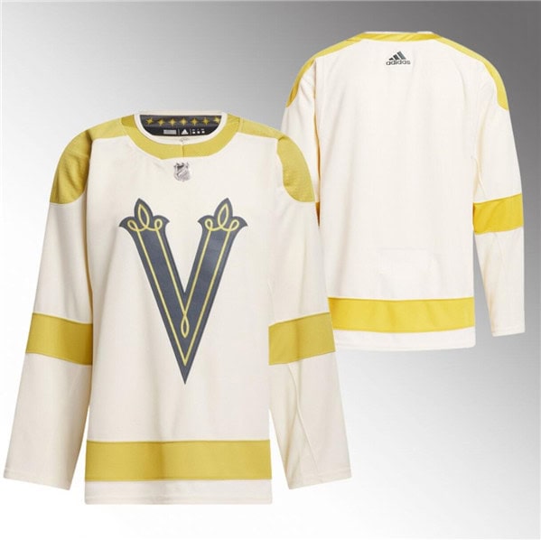 Vegas Golden Knights Blank Cream 2024 Winter Classic Primegreen Stitched Jersey