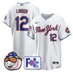 New York Mets #12 Francisco Lindor White 2025 Spring Training Stitched Jersey