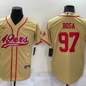 San Francisco 49ers #97 Nick Bosa Gold Cool Base Stitched Baseball Jersey