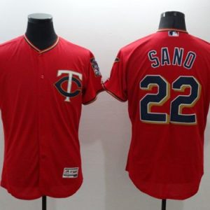 Twins #22 Miguel Sano Red Flexbase Authentic Collection Stitched Jersey
