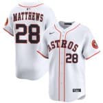 Houston Astros #28 Brice Matthews White 2025 Home Limited Stitched Jersey