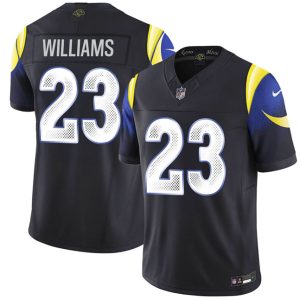 Los Angeles Rams #23 Kyren Williams Black 2025 F.U.S.E. ¡°Rivalries¡± Vapor Limited Football Stitched Jersey