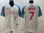 Mexico #7 Julio Ur¨ªas 2023 White Blue World Classic Stitched Jersey