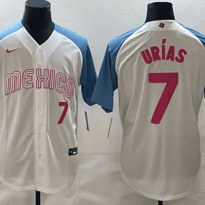 Mexico #7 Julio Ur¨ªas 2023 White Blue World Classic Stitched Jersey