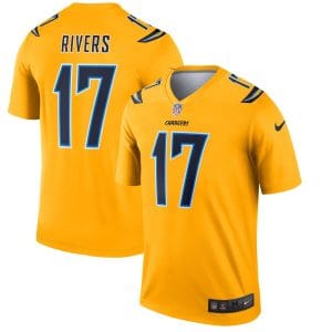 Los Angeles Chargers #17 Philip Rivers Gold Inverted Legend Jersey
