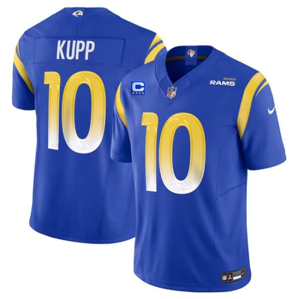 Los Angeles Rams #10 Cooper Kupp Blue 2023 F.U.S.E. With 4-Star C Patch Vapor Vapor Limited Stitched Jersey