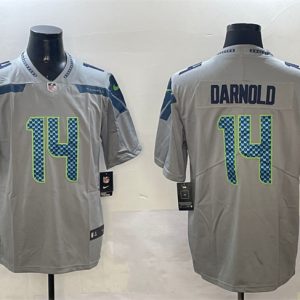 Seattle Seahawks #14 Sam Darnold Gray 2025 Vapor Limited Stitched Jersey
