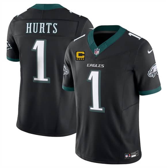 Philadelphia Eagles #1 Jalen Jurts Black 2025 F.U.S.E. With 4-Star C Patch Vapor Untouchable Limited Stitched Jersey