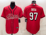 San Francisco 49ers #97 Nick Bosa New Red With Patch Cool Base Stitched Baseball Jersey