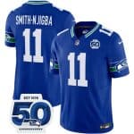 Seattle Seahawks #11 Jaxon Smith-Njigba 2025 F.U.S.E 50th Anniversary Patch Throwback Vapor Limited Football Stitched Jersey