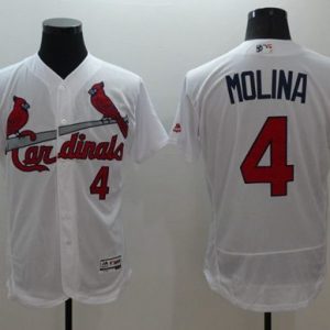 Cardinals #4 Yadier Molina White Fashion Stars Stripes Flexbase Authentic Stitched Jersey