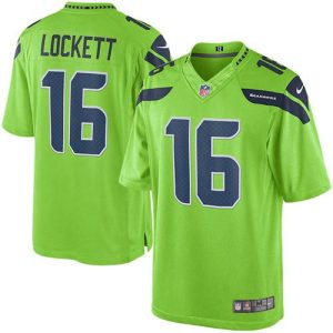 Seahawks #16 Tyler Lockett Green Stitched Limited Rush Nike Jersey