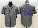 Minnesota Vikings #84 Randy Moss Grey With Patch Cool Base Stitched Baseball Jersey