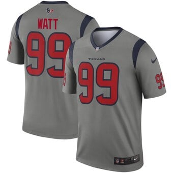 Houston Texans #99 J.J. Watt Gray Inverted Legend Stitched Jersey