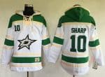 Stars #10 Patrick Sharp White Sawyer Hooded Sweatshirt Stitched Jersey