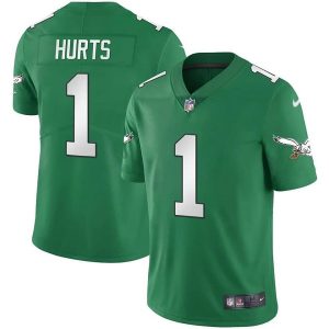 Philadelphia Eagles #1 Jalen Hurts Green Vapor Limited Stitched Jersey