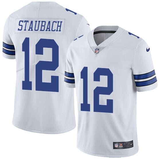 Dallas Cowboys #12 Roger Staubach White Vapor Untouchable Limited Stitched Jersey
