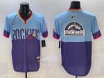 Colorado Rockies Team Big Logo Purple Light Blue 2025 City Connect Limited Stitched Jersey