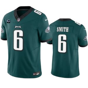 Philadelphia Eagles #6 DeVonta Smith Green 2023 F.U.S.E. With 1-Star C Patch Vapor Untouchable Limited Stitched Jersey