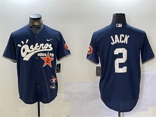 Houston Astros #2 David Jack Navy Cactus Jack Style Vapor Premier Limited Stitched Jersey