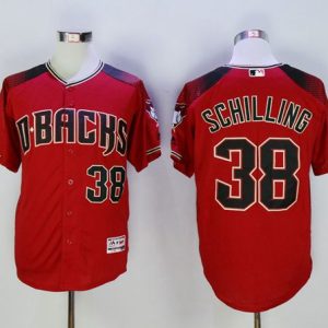 Diamondbacks #38 Curt Schilling Red Brick New Cool Base Stitched Jersey