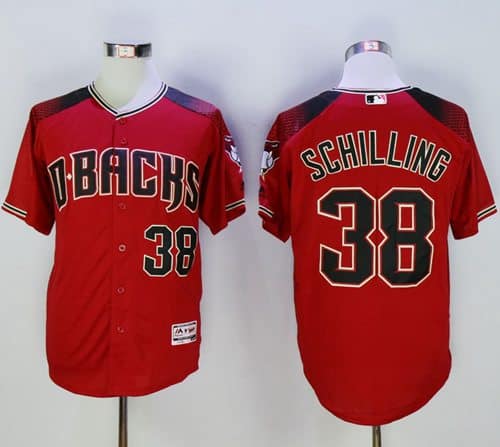 Diamondbacks #38 Curt Schilling Red Brick New Cool Base Stitched Jersey