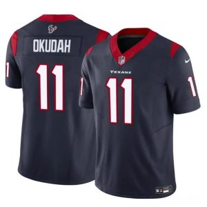 Houston Texans #11 Jeff Okudah Navy 2024 F.U.S.E. Vapor Untouchable Stitched Jersey