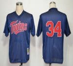 Mitchell And Ness 1991 Twins #34 Kirby Puckett Navy Blue Stitched Jersey