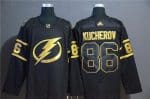 Tampa Bay Lightning #86 Nikita Kucherov Black Golden Stitched Adidas Jersey
