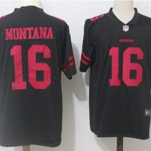 San Francisco 49ers #16 Joe Montana Black Alternate Stitched Vapor Untouchable Limited Nike Jersey