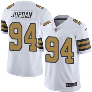Saints #94 Cameron Jordan White Stitched Limited Rush Nike Jersey