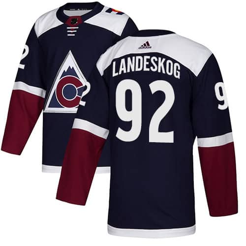 Colorado Avalanche #92 Gabriel Landeskog Navy Blue Stitched Jersey