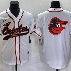 Baltimore Orioles White Team Big Logo Cool Base Stitched Jersey