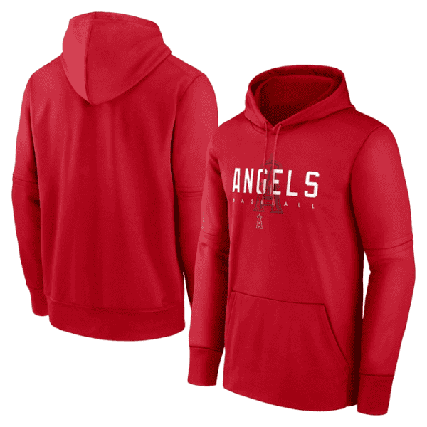 Los Angeles Angels Red Pregame Performance Pullover Hoodie