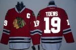 Blackhawks #19 Jonathan Toews Red Reflective Version Stitched Jersey