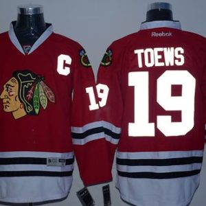 Blackhawks #19 Jonathan Toews Red Reflective Version Stitched Jersey