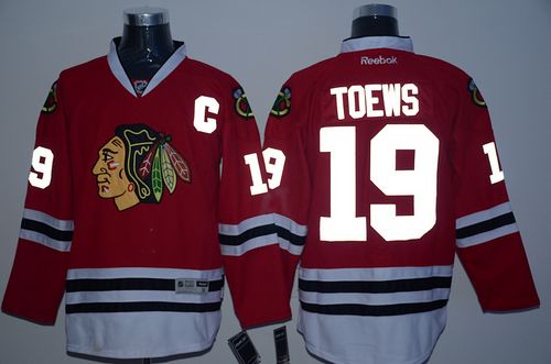 Blackhawks #19 Jonathan Toews Red Reflective Version Stitched Jersey